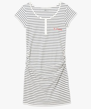 Chemise de nuit rayée à manches courtes spécial maternité vue4 - GEMO 4G MATERN - GEMO