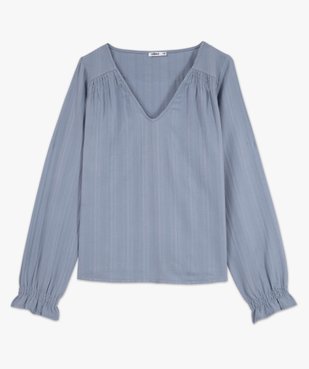 Blouse manches longues froncées à col V femme vue4 - GEMO(FEMME PAP) - GEMO