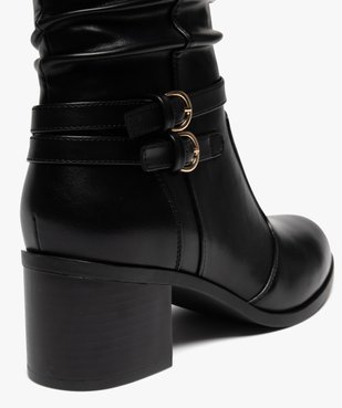 Bottes femme à talon carré et col effet plissé avec zip vue7 - GEMO(URBAIN) - GEMO