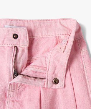 Jupe short en toile denim colorée fille vue3 - GEMO (ENFANT) - GEMO