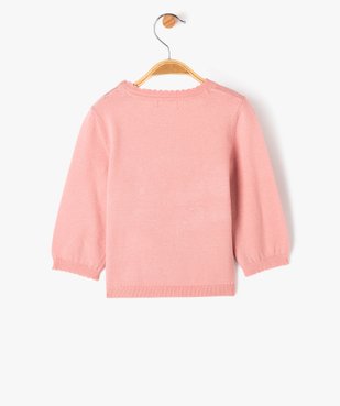 Pull en maille fine brodée bébé fille - LuluCastagnette vue4 - LULUCASTAGNETTE - GEMO