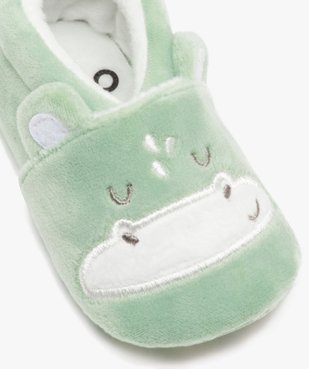 Chaussons de naissance bébé garçon hippopotame en velours vue6 - GEMO 4G BEBE - GEMO