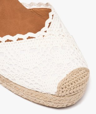 Sandales femme en macramé uni avec bout fermé et semelle corde compensée vue6 - GEMO 4G FEMME - GEMO