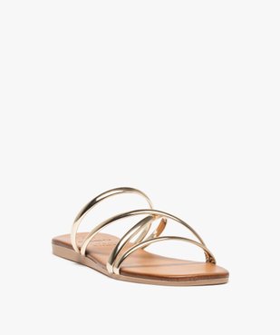 Mules femme avec brides effet miroir entrecroisées vue2 - GEMO (CASUAL) - GEMO