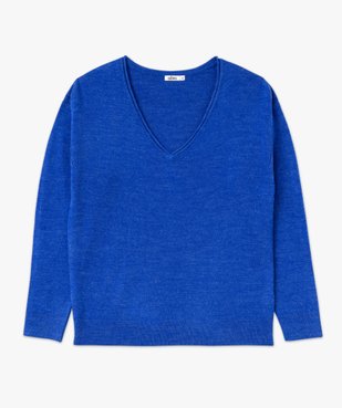 Pull à col V finitions roulottées femme vue4 - GEMO(FEMME PAP) - GEMO