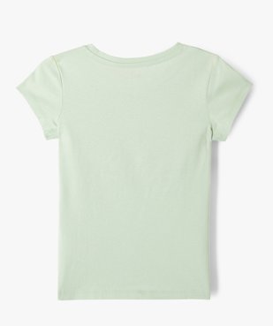 Tee-shirt à manches courtes avec motifs fleuris et paillettes fille vue3 - GEMO (ENFANT) - GEMO