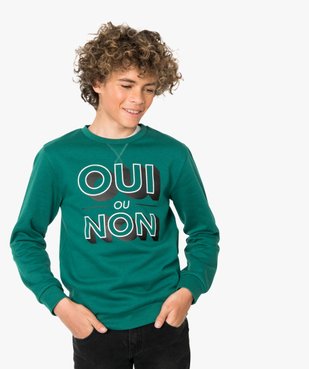 Sweat garçon avec inscription Oui ou Non sur l'avant vue1 - GEMO (JUNIOR) - GEMO