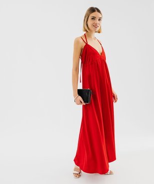 Robe de soirée en satin avec bretelles à nouer femme vue1 - GEMO(FEMME PAP) - GEMO