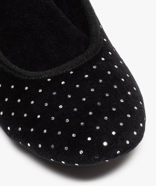 Chaussons femme ballerines en velours à pois métallisés vue6 - GEMO(HOMWR FEM) - GEMO