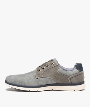 Derbies homme dessus toile style sportswear vue3 - GEMO(URBAIN) - GEMO