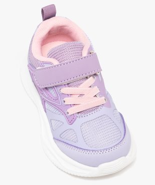 Baskets basses en mesh à lacets élastiques et scratch bébé fille vue5 - ATHLETIC - GEMO