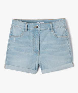 Short fille en jean avec revers cousus vue1 - GEMO (JUNIOR) - GEMO