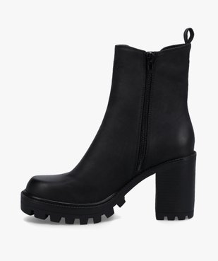 Boots femme Chelsea à talon et semelle crantée vue3 - GEMO(URBAIN) - GEMO