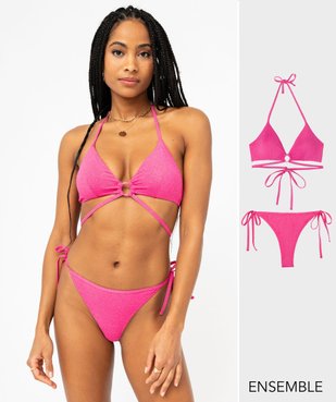 Ensemble bikini deux pièces à nouer pour femme - GEMO