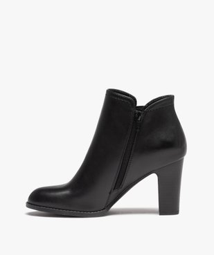 Boots femme unies à talon haut avec détails perles vue3 - GEMO(URBAIN) - GEMO