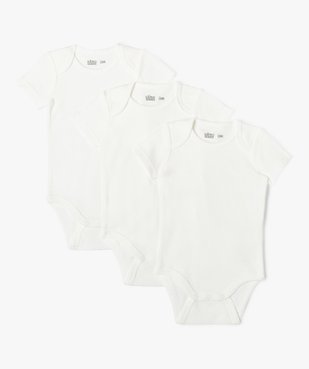 Body manches courtes en coton uni bébé (lot de 3) vue1 - GEMO 4G BEBE - GEMO