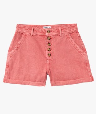 Short en twill ample taille haute à boutons femme vue4 - GEMO 4G FEMME - GEMO