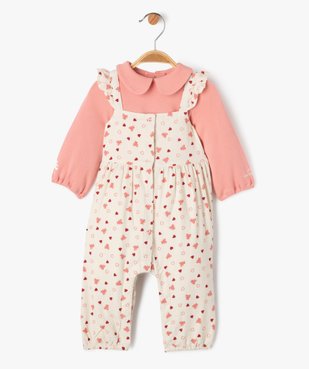 Ensemble 2 pièces salopette et body bébé fille - LuluCastagnette vue1 - LULUCASTAGNETTE - GEMO