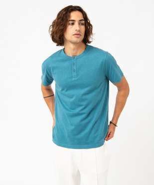 Tee-shirt manches courtes col tunisien homme vue1 - GEMO (HOMME) - GEMO