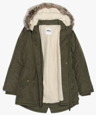 Parka fille toucher velours et doublure chaude vue2 - GEMO (JUNIOR) - GEMO