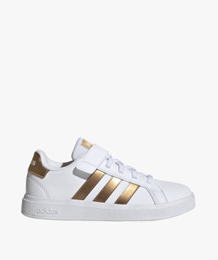 Baskets à scratch fille avec bandes contrastantes - Adidas Grand Court vue1 - ADIDAS - GEMO