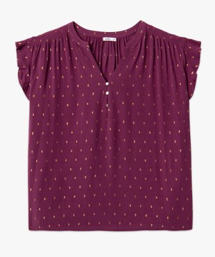 Blouse à manches courtes à volants femme grande taille vue4 - GEMO (G TAILLE) - GEMO