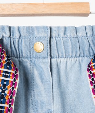 Pantalon en coton léger avec ceinture brodée bébé fille vue2 - GEMO 4G BEBE - GEMO