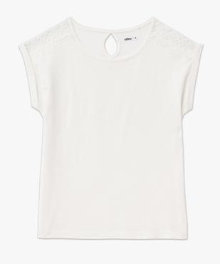 Tee-shirt à manches courtes avec épaules en dentelle femme vue4 - GEMO 4G FEMME - GEMO