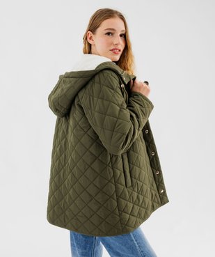 Manteau matelassé à capuche chaude femme vue4 - GEMO 4G FEMME - GEMO