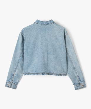 Chemise en jean fille façon veste coupe courte et large vue3 - GEMO (ENFANT) - GEMO