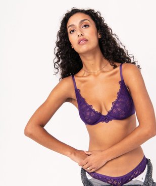 Soutien-gorge corbeille à armatures en dentelle femme vue2 - GEMO(HOMWR FEM) - GEMO