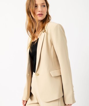 Veste blazer unie à bouton métallique femme vue2 - GEMO(FEMME PAP) - GEMO