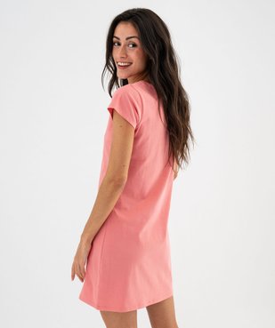 Chemise de nuit imprimée à manches courtes femme vue3 - GEMO 4G FEMME - GEMO