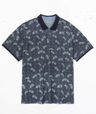 Polo homme grande taille à manches courtes et motif feuille vue4 - GEMO (G TAILLE) - GEMO