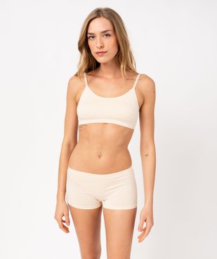 Boxer en maille extensible femme vue3 - GEMO 4G FEMME - GEMO