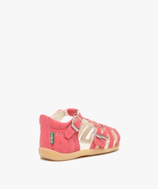 Sandales bébé fille en cuir uni avec brides à boucle - Kickers vue4 - KICKERS - GEMO