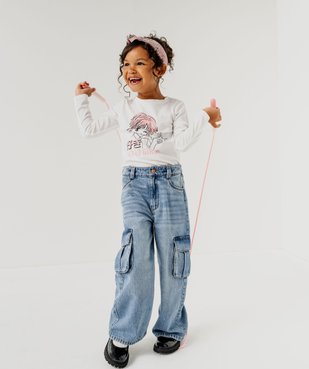 Jean cargo wide leg à taille ajustable fille vue2 - GEMO (ENFANT) - GEMO