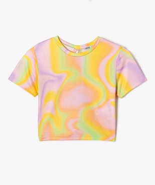 Tee-shirt manches courtes coupe crop top et dos nu fille vue1 - GEMO (JUNIOR) - GEMO