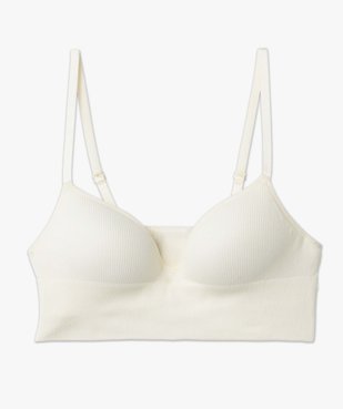 Brassière push-up en maille côtelée à fines bretelles vue4 - GEMO 4G FEMME - GEMO