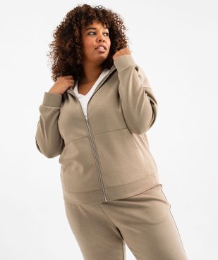 Sweat à capuche zippé femme grande taille vue1 - GEMO(FEMME PAP) - GEMO