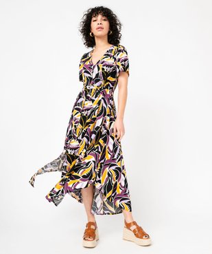 Robe imprimée à manches courtes bas ample femme vue1 - GEMO(FEMME PAP) - GEMO