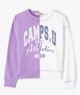 Sweat fille bicolore - Camps United vue2 - CAMPS UNITED - GEMO