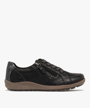 Derbies femme confort dessus uni à zip et à lacets - Softrelax vue1 - SOFTRELAX - GEMO