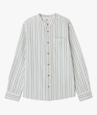 Chemise col mao à rayures tricolores garçon vue1 - GEMO (JUNIOR) - GEMO