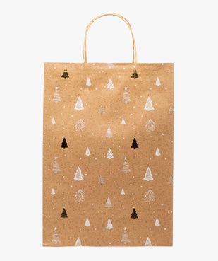 Sac cadeau en papier spécial Noël à motifs sapins vue1 - GEMO (ACCESS) - GEMO