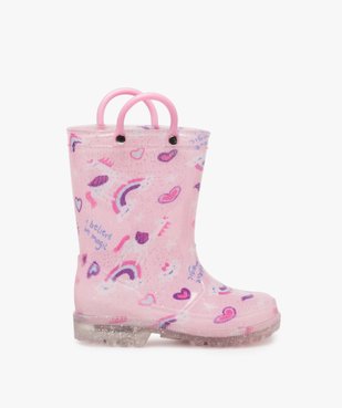 Bottes de pluie fille à anses et semelle lumineuse motif licorne vue1 - LOVELY WINGS - GEMO