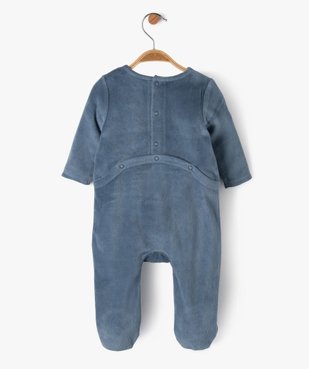 Pyjama en velours à pont-dos pressionné bébé vue3 - GEMO(BB COUCHE) - GEMO