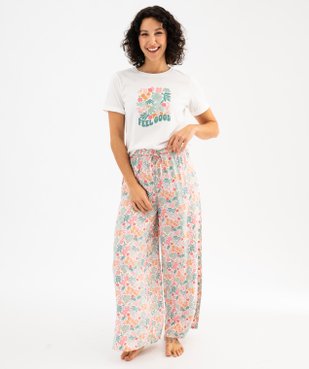 Haut de pyjama à manches courtes et motif femme vue4 - GEMO 4G FEMME - GEMO