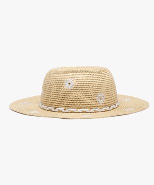 Chapeau de paille forme capeline à paillettes et fleurs fille vue2 - GEMO (ENFANT) - GEMO