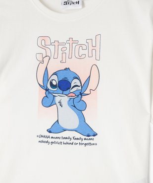 Pyjashort 2 pièces en coton imprimé fille - Stitch vue2 - LILO & STITCH - GEMO